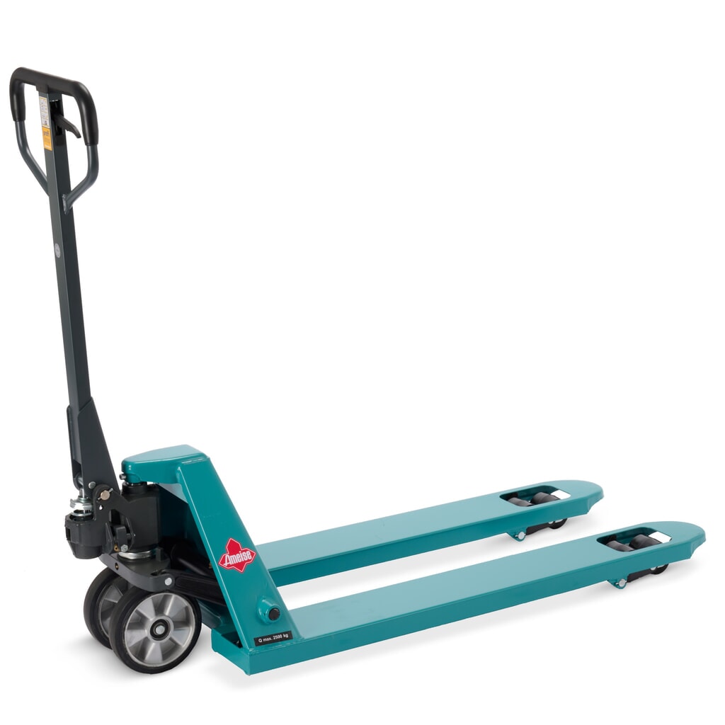 Číslo obrázka výrobku 1: Ručný paletový vozík Ameise® PTM 2.5 s rýchlym zdvihom, nosnosť 2500 kg, dĺžka vidlíc 1150 mm, celogumové/polyuretán, tandemové kolieska