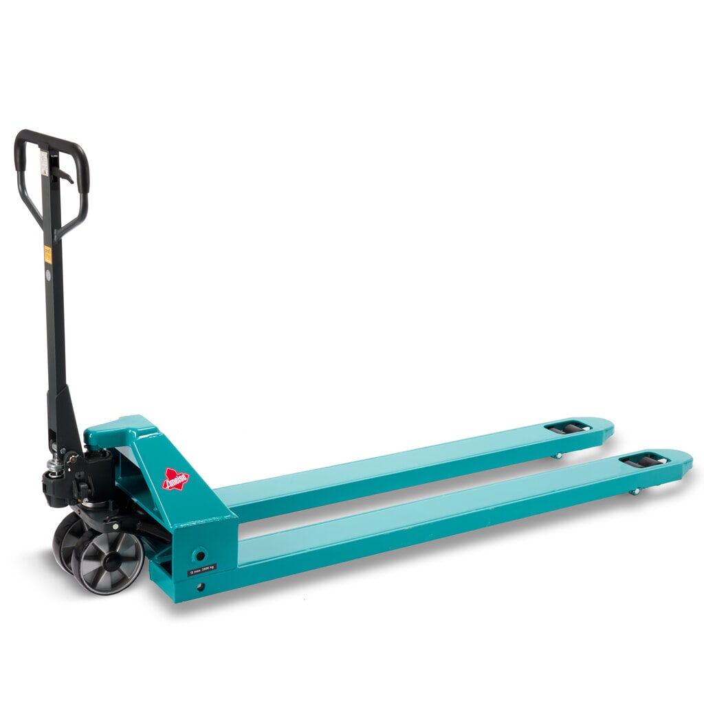 Ručný paletový vozík Ameise® PTM 3.5, nosnosť 3500 kg, dĺžka vidlíc 1800 mm, polyuretán, tandemové kolieska Obrázok výrobku: Ručný paletový vozík Ameise® PTM 3.5, nosnosť 3500 kg, dĺžka vidlíc 1800 mm, polyuretán, tandemové kolieska