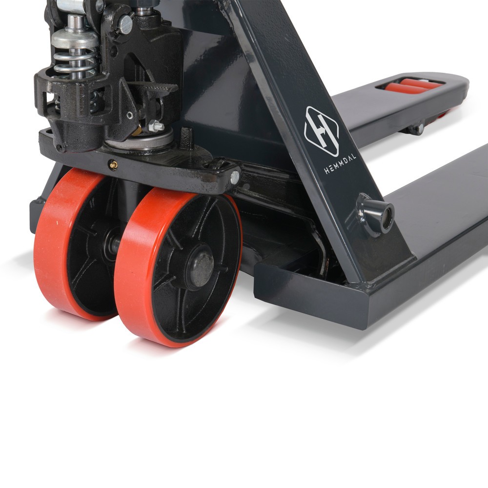Číslo obrázka výrobku 3: Ručný paletový vozík HEMMDAL PTM 2.5, nosnosť 2 500 kg, dĺžka vidlíc 1 150 mm, polyuretán, tandemové kolieska