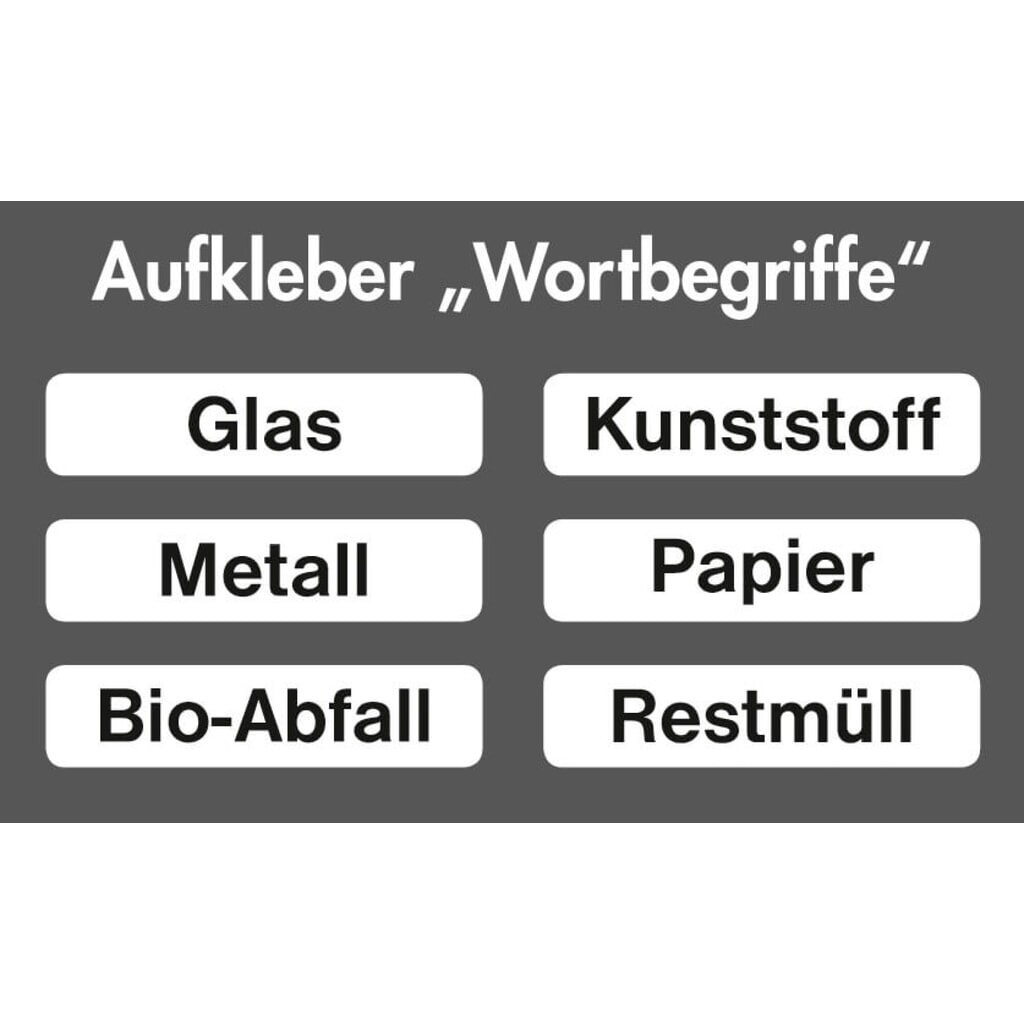 Stumpf® nepriepustná nálepka s nápisom pre recykláciu zberateľských ks/balenie 6 Obrázok výrobku: Stumpf® nepriepustná nálepka s nápisom pre recykláciu zberateľských ks/balenie 6