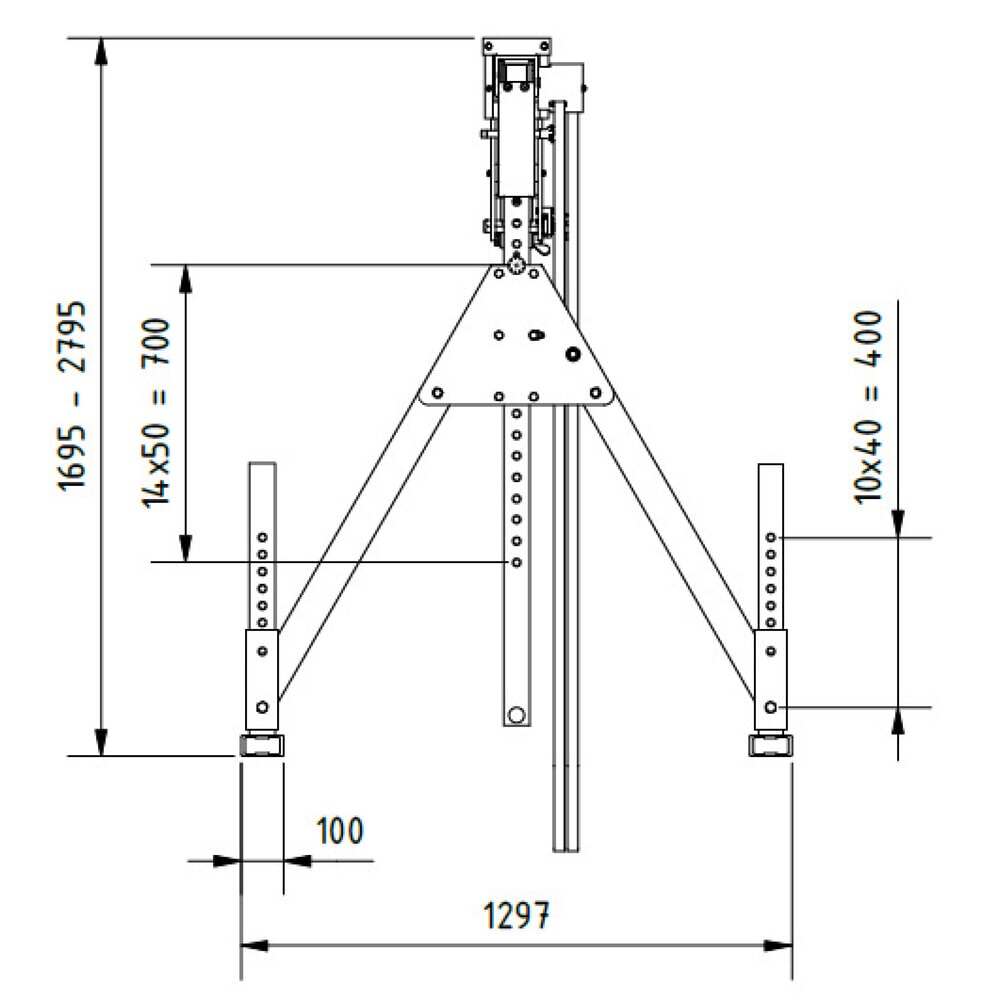 Číslo obrázka výrobku 3: SCHILLING hliníkový portálový žeriav s deliteľným nosníkom, závesný bod 1 249 – 2 349 mm, nosnosť 500 kg
