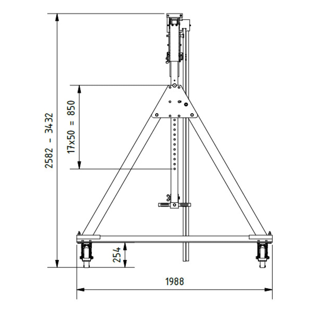 SCHILLING hliníkový portálový žeriav s deliteľným nosníkom, pojazdný, celková výška max. 3 470 mm, nosnosť 500 kg Číslo obrázka výrobku 2: SCHILLING hliníkový portálový žeriav s deliteľným nosníkom, pojazdný, celková výška max. 3 470 mm, nosnosť 500 kg
