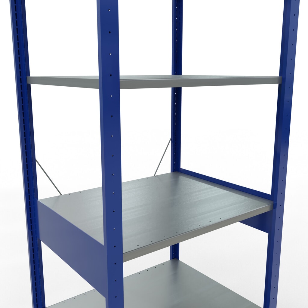 Policový regál SCHULTE v enciánovo modrej/pozinkovaný, zaťaženie police 150 kg, v × š × h 2 500 × 810 × 636 mm Číslo obrázka výrobku 5: Policový regál SCHULTE v enciánovo modrej/pozinkovaný, zaťaženie police 150 kg, v × š × h 2 500 × 810 × 636 mm