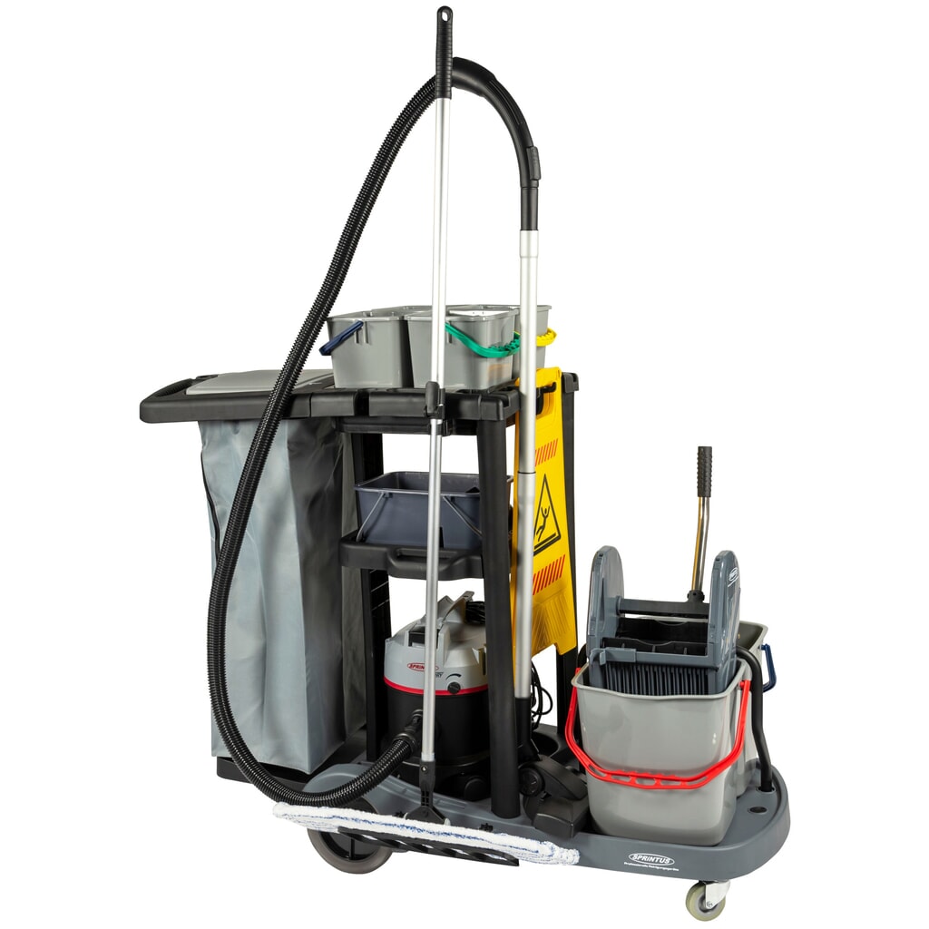Súprava 2 servisného vozíka SPRiNTUS, vedro 2 × 17 l + 4 × 4 l, mop Premium 500 mm Obrázok výrobku: Súprava 2 servisného vozíka SPRiNTUS, vedro 2 × 17 l + 4 × 4 l, mop Premium 500 mm