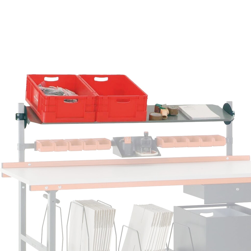 Šikmá odkladacia polica pre baliaci stôl Rocholz, naklápateľná, š × h 1 630 × 450 mm Obrázok výrobku: Šikmá odkladacia polica pre baliaci stôl Rocholz, naklápateľná, š × h 1 630 × 450 mm