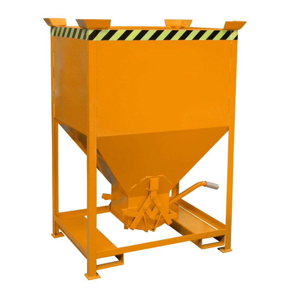 Číslo obrázka výrobku 1: Bauer® Silo kontajner, s nožnicovým zipsom a vidlicovými vreckami, maľovaný, objem 0,6 m³, RAL 2000 žltooranžová