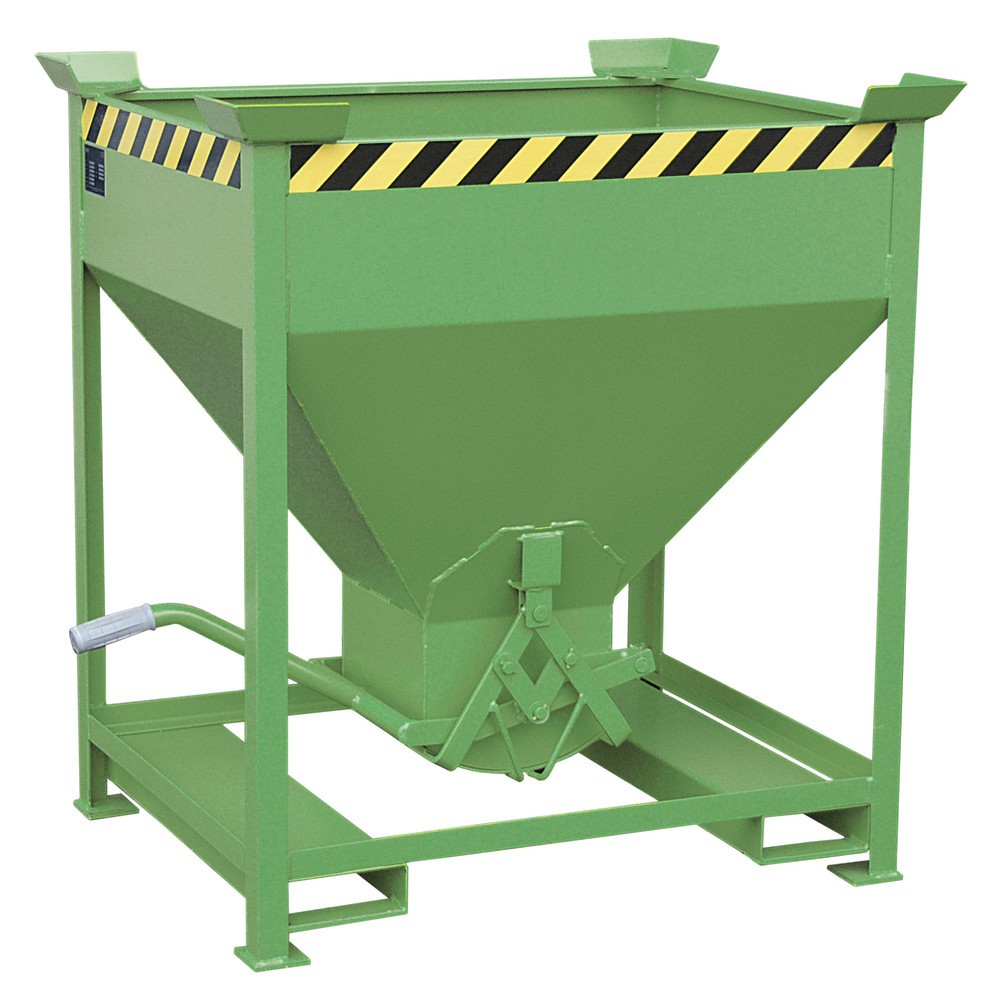 Číslo obrázka výrobku 1: Bauer® Silo kontajner, s nožnicovým zipsom a vidlicovými vreckami, maľovaný, objem 0,375 m³, RAL 6011 žltozelená