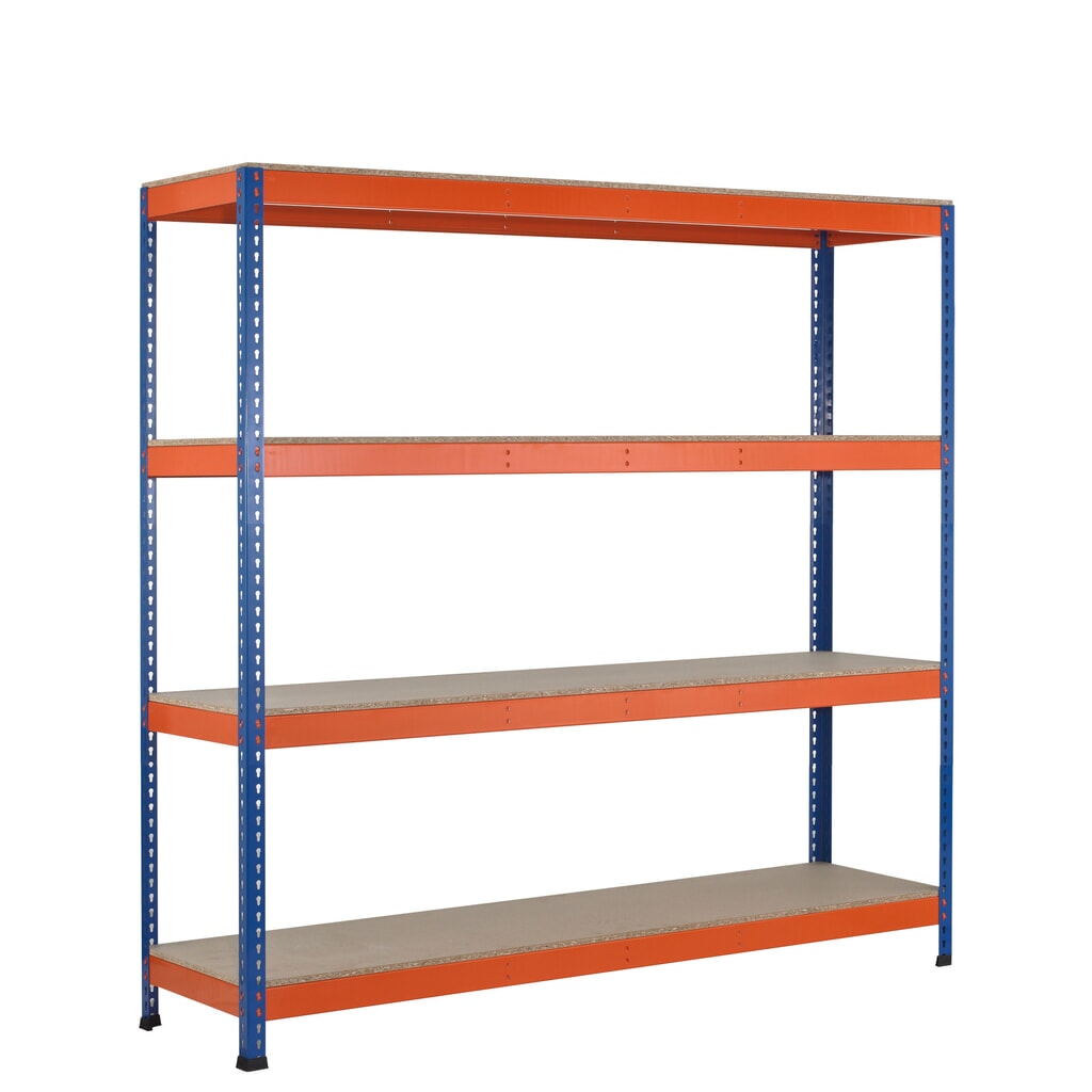 Obrázok výrobku: Široký regál SCHULTE, s drevotrieskovými doskami, základné pole, v × š × h 2 438 × 1 536 × 468 mm