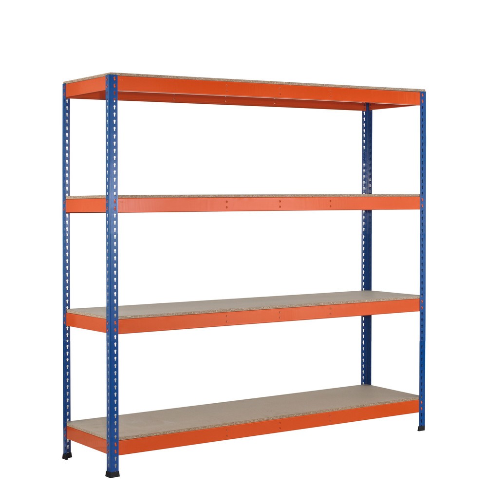 Číslo obrázka výrobku 1: Široký regál SCHULTE, s drevotrieskovými doskami, základné pole, v × š × h 2 438 × 2 146 × 469 mm