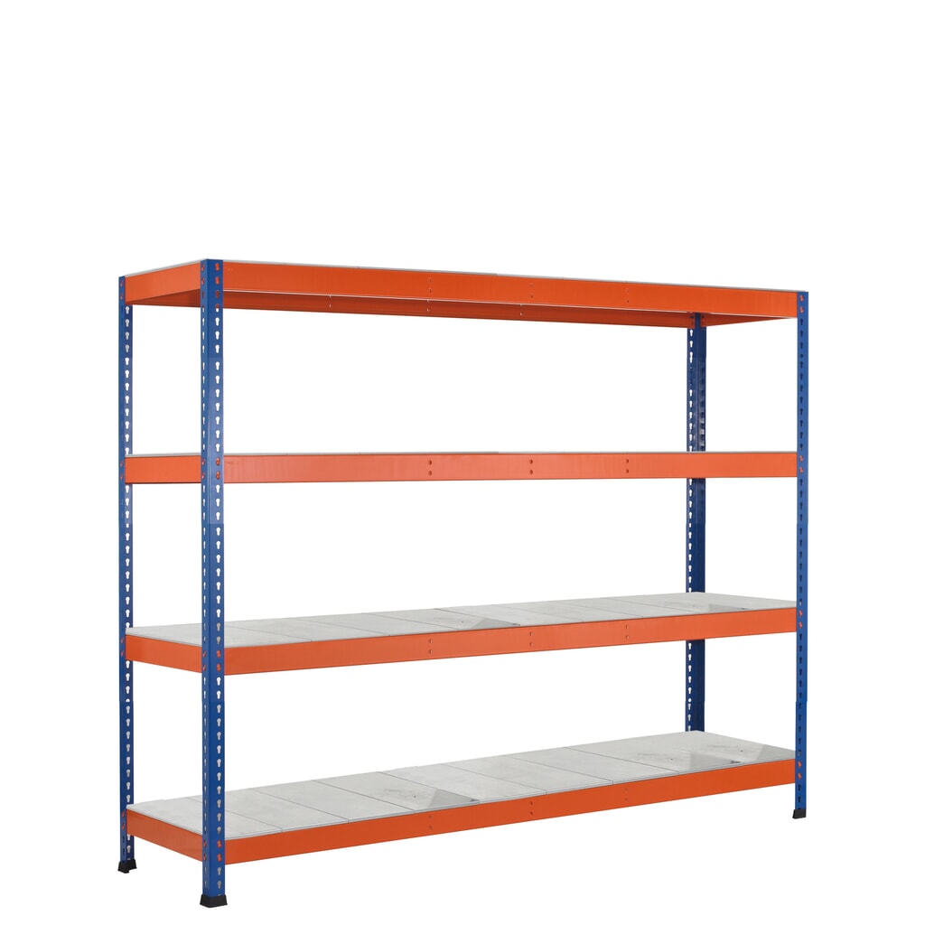 Obrázok výrobku: Široký regál SCHULTE, s oceľovými panelmi, základné pole, v × š × h 1 981 × 1 536 × 469 mm