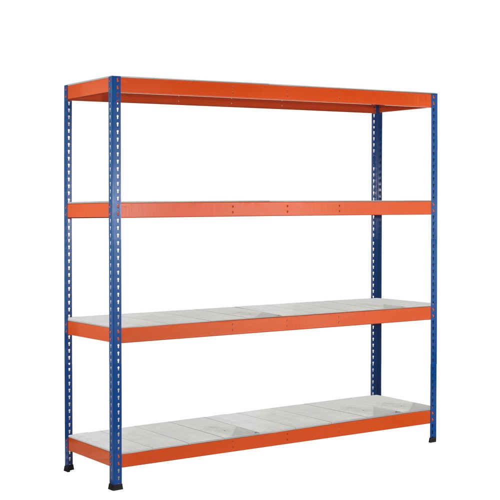 Číslo obrázka výrobku 1: Široký regál SCHULTE, s oceľovými panelmi, základné pole, v × š × h 2 438 × 1 536 × 621 mm
