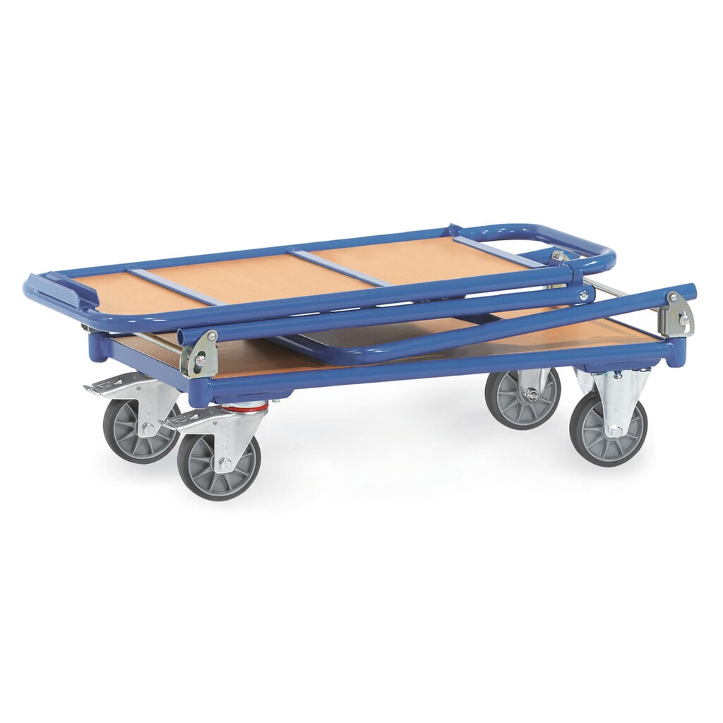Skladací stolový vozík fetra® s oceľovým rámom, 2 police 900 x 600 mm Číslo obrázka výrobku 3: Skladací stolový vozík fetra® s oceľovým rámom, 2 police 900 x 600 mm