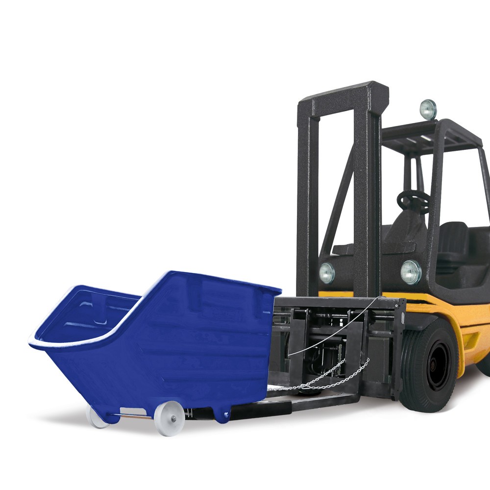 Číslo obrázka výrobku 3: Sklopný kontajner z PE s kolieskami, sklápací mechanizmus, vidlicové vrecká, objem 0,75 m³