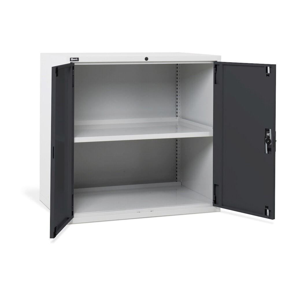 Obrázok výrobku: Skriňa Fami MASTER s krídlovými dverami, v × š × h 1 000 × 1 020 × 726 mm, svetlosivá, antracitová