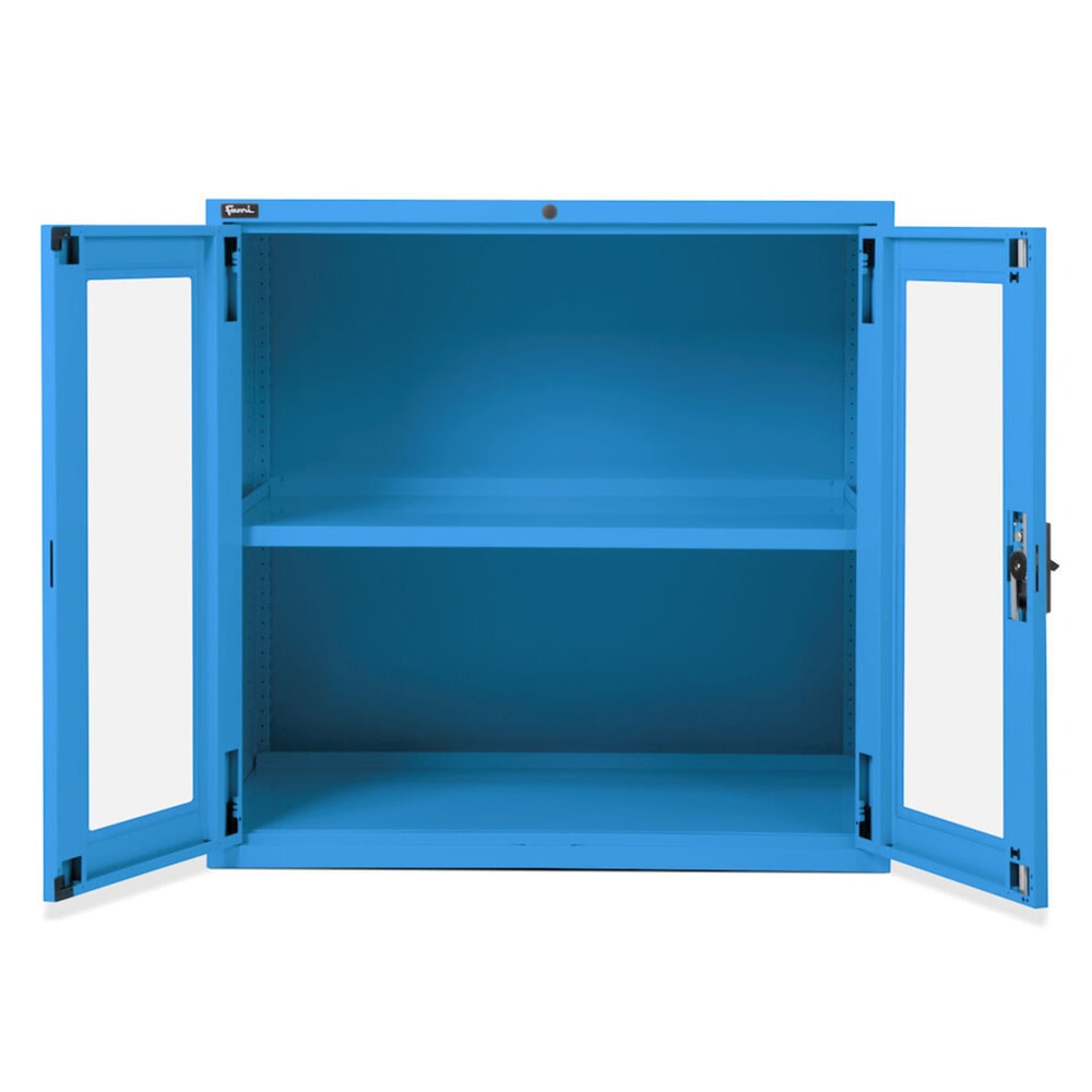 Číslo obrázka výrobku 2: Skriňa Fami MASTER s polykarbonátovými krídlový dverami, v × š × h 1 000 × 1 020 × 726 mm, svetlomodrá