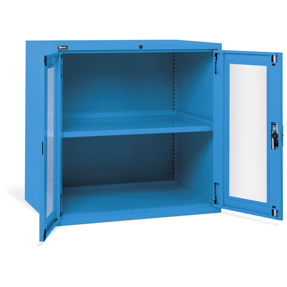 Číslo obrázka výrobku 5: Skriňa Fami MASTER s polykarbonátovými krídlový dverami, v × š × h 1 000 × 1 020 × 726 mm, svetlomodrá