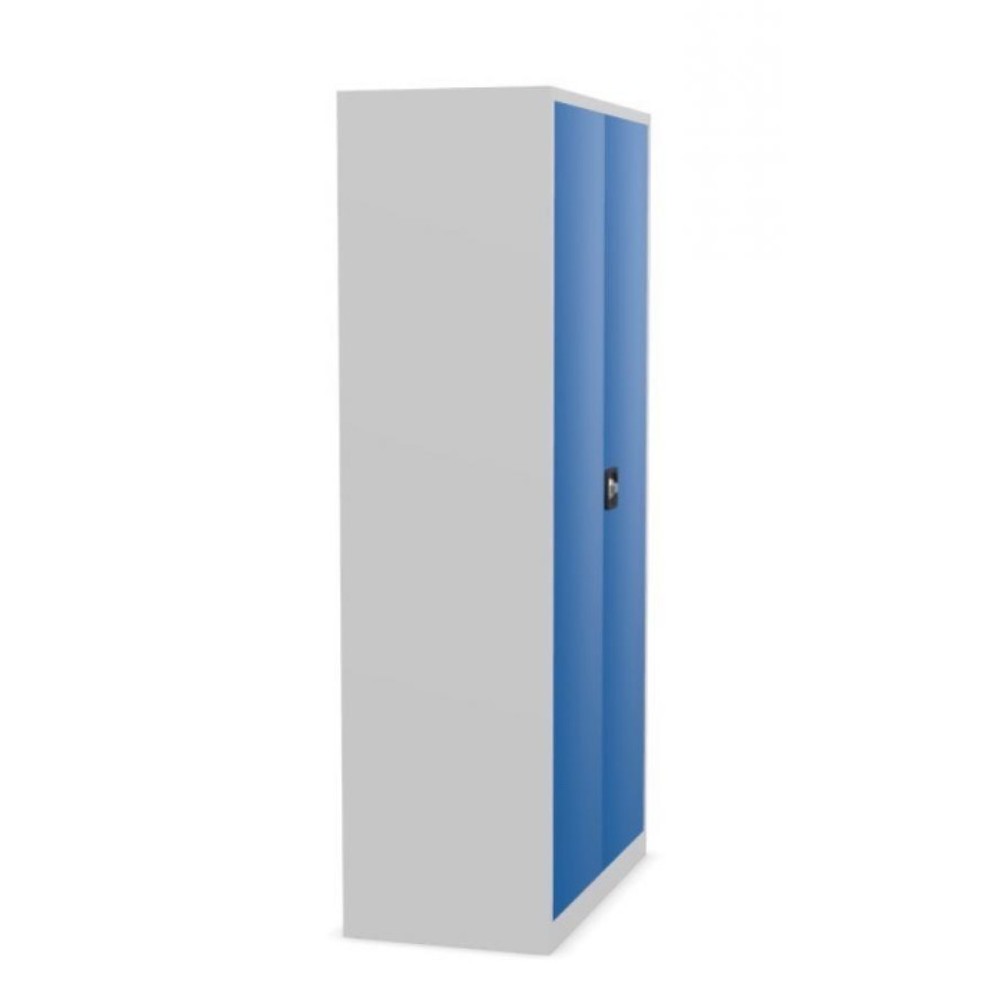 Číslo obrázka výrobku 4: Skriňa s krídlovými dverami HEMMDAL HF-ST, s výškou na 5 fasciklov, v × š × h 1 950 × 920 × 420 mm, pozinkované police, svetlosivá/enciánová modrá