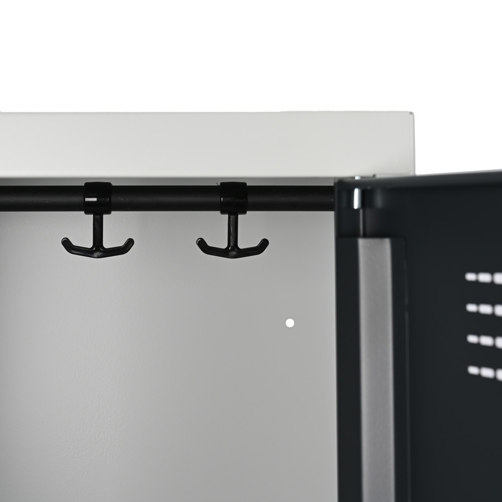 Číslo obrázka výrobku 4: Skrinka Steinbock®, stojaca, 2-úrovňová, 4 priečinky, otočný zámok, v ×š × h 1 800 × 600 × 500 mm, svetlosivá/antracitová sivá