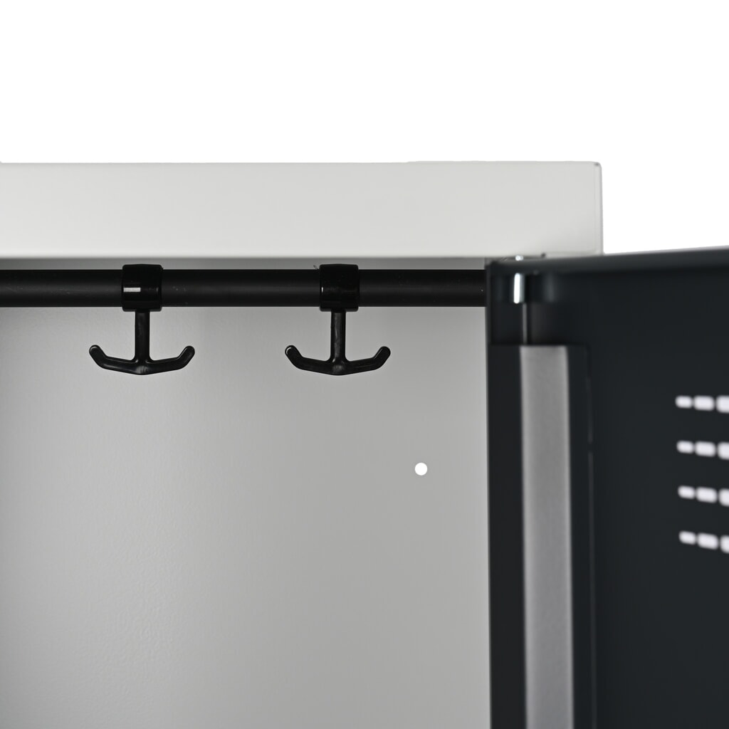 Číslo obrázka výrobku 4: Skrinka Steinbock®, stojaca, 2-úrovňová, 4 priečinky, otočný zámok, v ×š × h 1 800 × 600 × 500 mm, svetlosivá/antracitová sivá