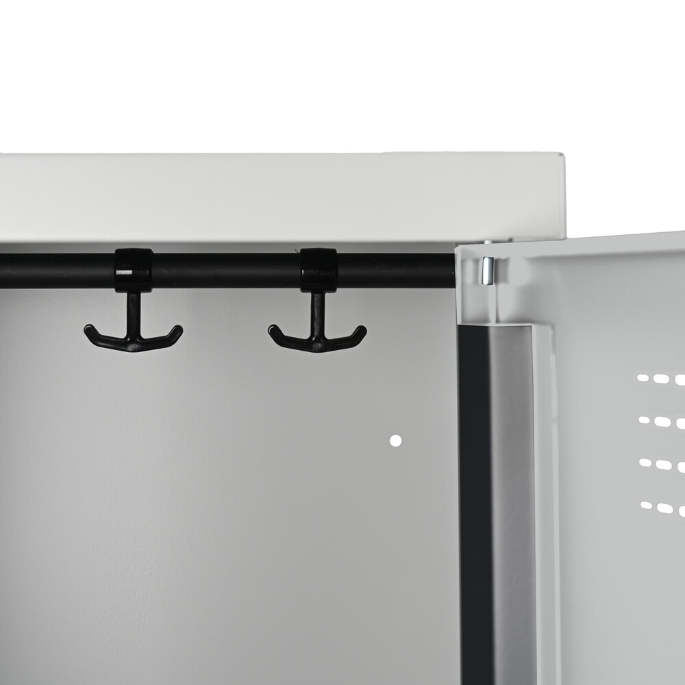 Číslo obrázka výrobku 5: Skrinka Steinbock®, stojaca, 3 priehradky, otočný zámok, v × š ×h 1 800 × 900 × 500 mm, svetlosivá/antracitová sivá