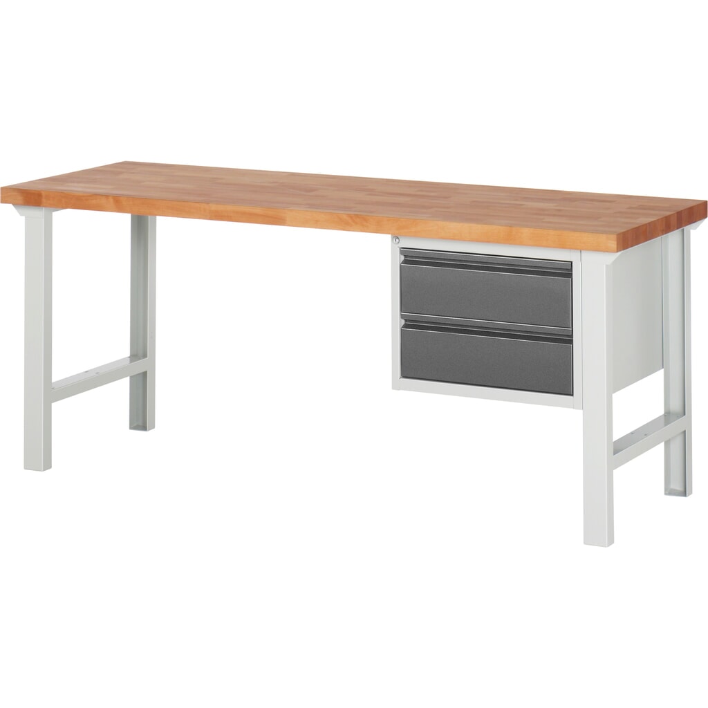 Obrázok výrobku: Steinbock® pracovný stôl, 2 zásuvky, V x Š x H 840 x 2 000 x 700 mm, RAL 7035/7016