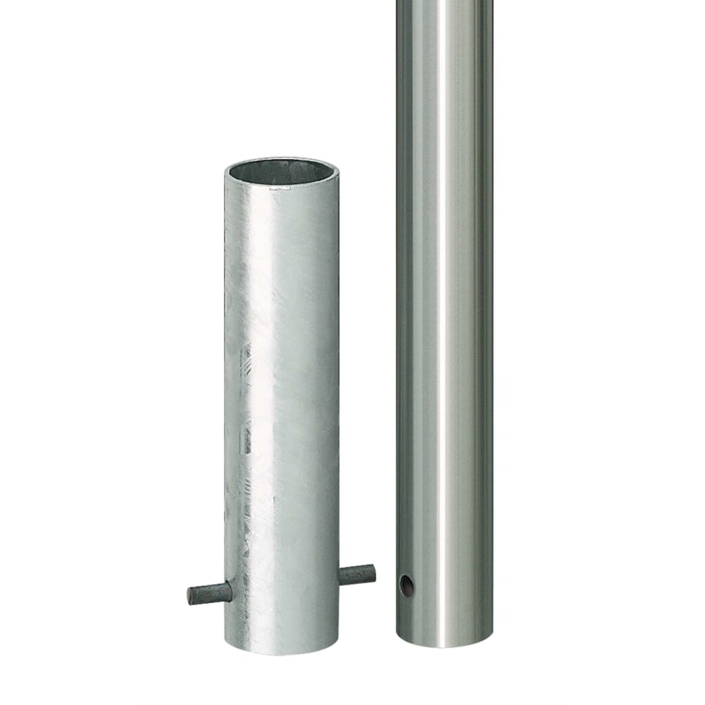 Číslo obrázka výrobku 1: Stĺpik z nehrdzavejúcej ocele MORAVIA MILANO, na zabetónovanie, v × Ø 925 (+260) × 60 mm