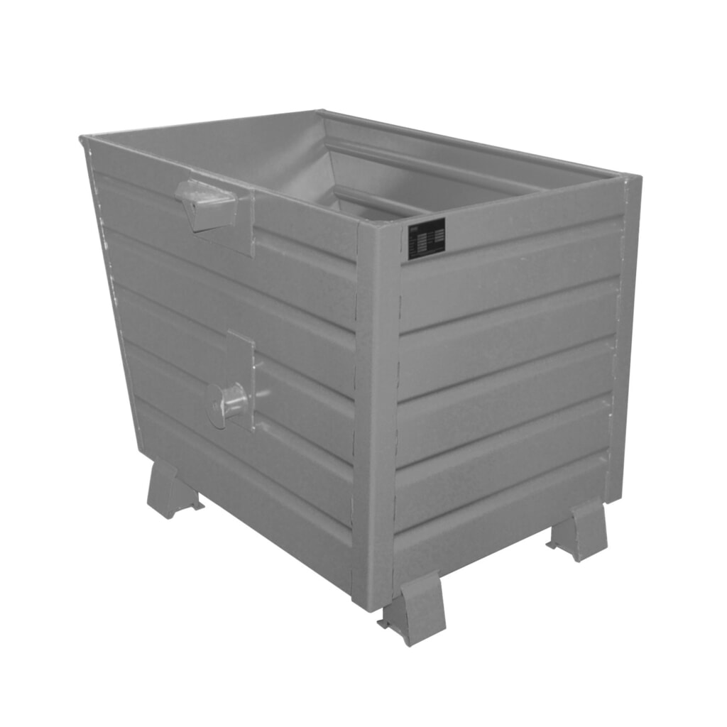 Bauer® Stohovateľný vyklápací zásobník, lakovaný, objem 0,7 m³, RAL 7005 myšacia šedá Obrázok výrobku: Bauer® Stohovateľný vyklápací zásobník, lakovaný, objem 0,7 m³, RAL 7005 myšacia šedá