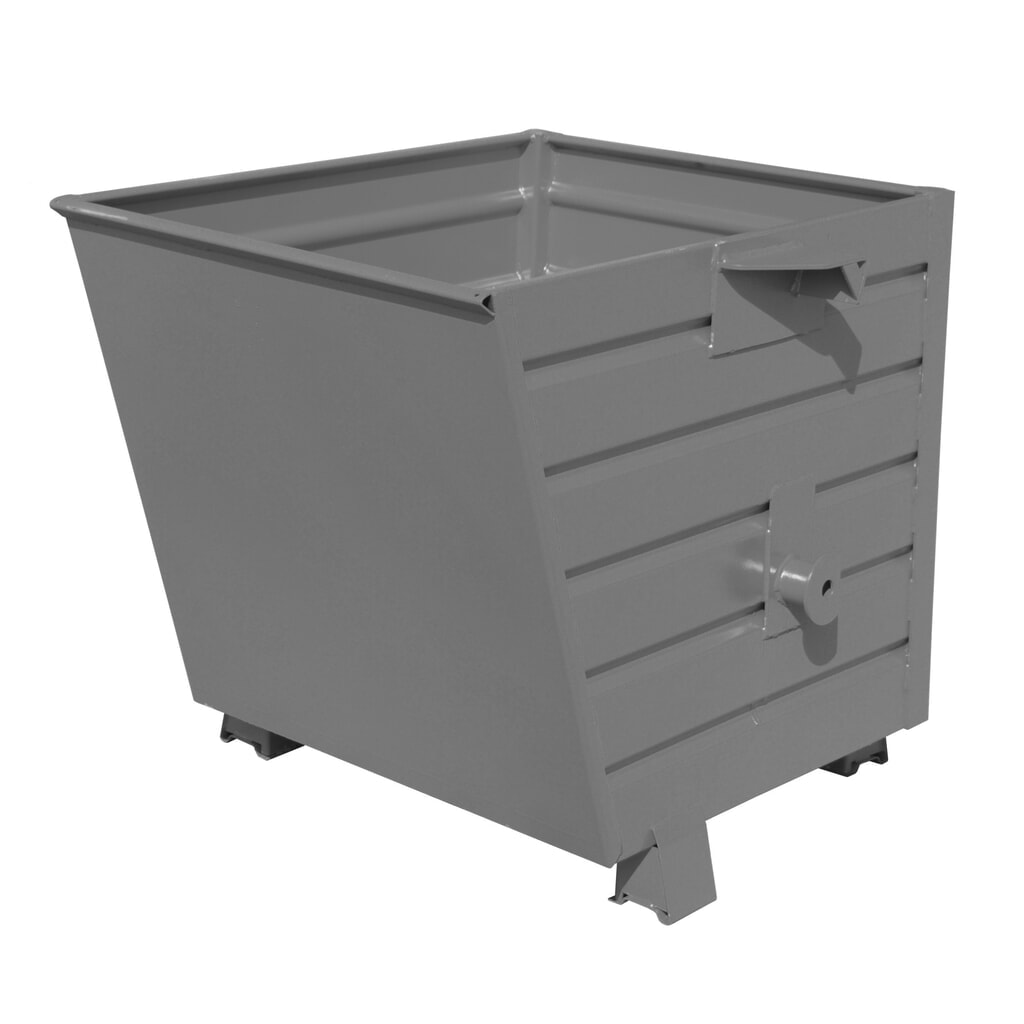 Bauer® Stohovateľný vyklápací zásobník, lakovaný, objem 0,55 m³, RAL 7005 myšacia šedá Obrázok výrobku: Bauer® Stohovateľný vyklápací zásobník, lakovaný, objem 0,55 m³, RAL 7005 myšacia šedá