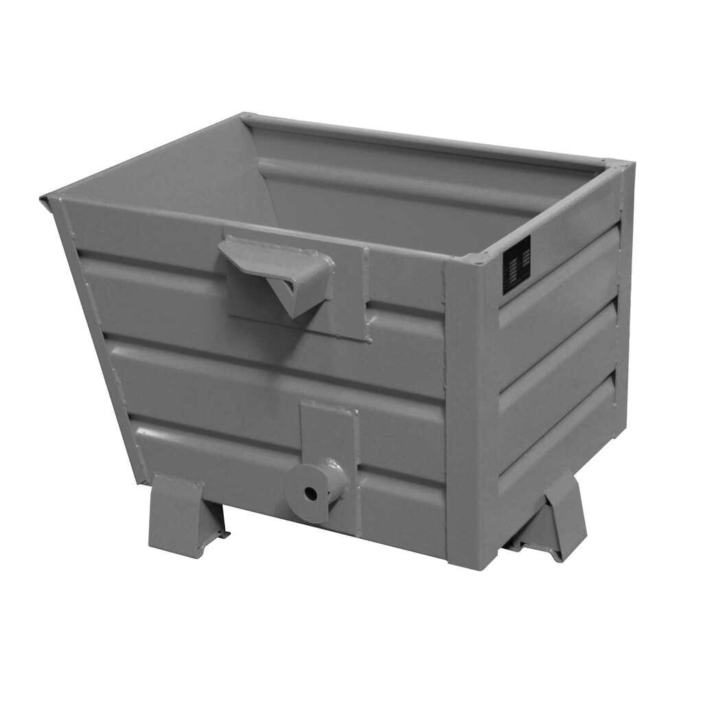 Bauer® Stohovateľný vyklápací zásobník, lakovaný, objem 0,3 m³, RAL 7005 myšacia šedá Obrázok výrobku: Bauer® Stohovateľný vyklápací zásobník, lakovaný, objem 0,3 m³, RAL 7005 myšacia šedá