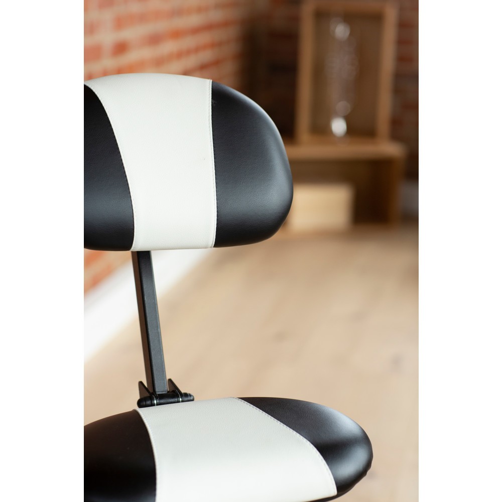 Číslo obrázka výrobku 2: Stojan s operadlom, sklopný, výška sedadla 540-900 mm, imitácia kože, s pomocníkom zdvíhania, čierno-biela