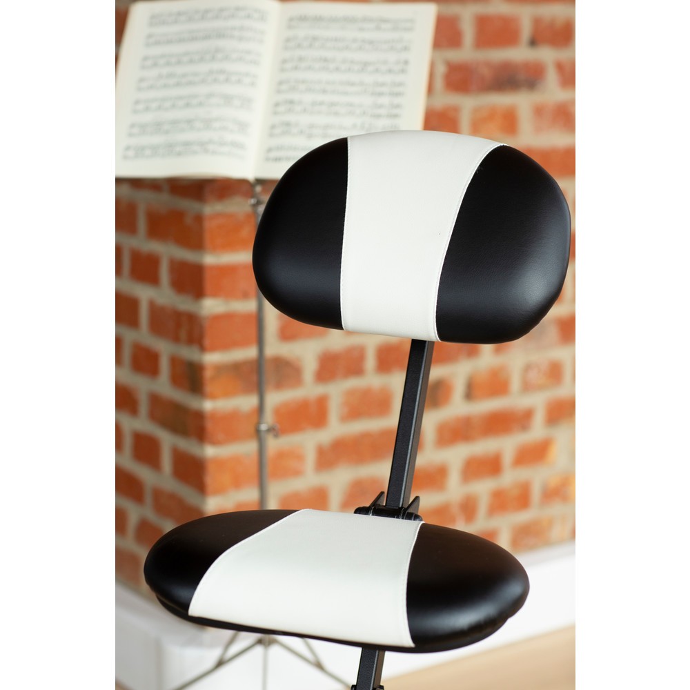 Číslo obrázka výrobku 3: Stojan s operadlom, sklopný, výška sedadla 540-900 mm, imitácia kože, s pomocníkom zdvíhania, čierno-biela