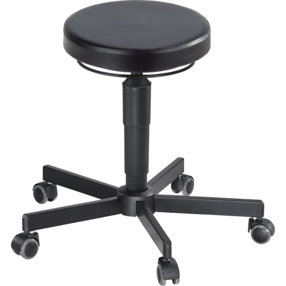 Obrázok výrobku: Stolička Allround, PU sedadlo, výška sedadla 410-540 mm, oceľový podstavec, kolieska