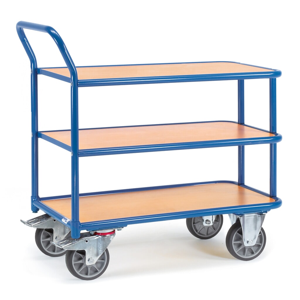 Obrázok výrobku: Stolový vozík fetra®, nosnosť 400 kg, 3 poschodia à 1 000 x 700 mm