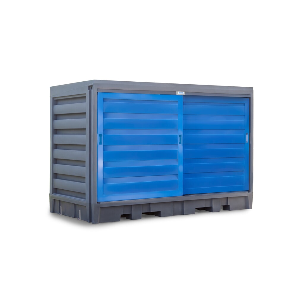 Obrázok výrobku: Sudový kontajner z PE, v x š x h 2 170 x 3 200 x 1 740 mm, 2x IBC alebo 8x 200 l