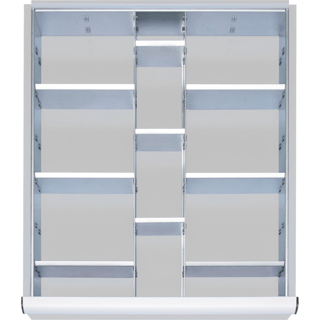 Obrázok výrobku: Set rozdeľovačov zásuviek Steinbock® pre Rozmery zásuvky ŠxH 490 x 560 mm s výškou panelu 180-360mm, 2x 9 deliacich prvkov