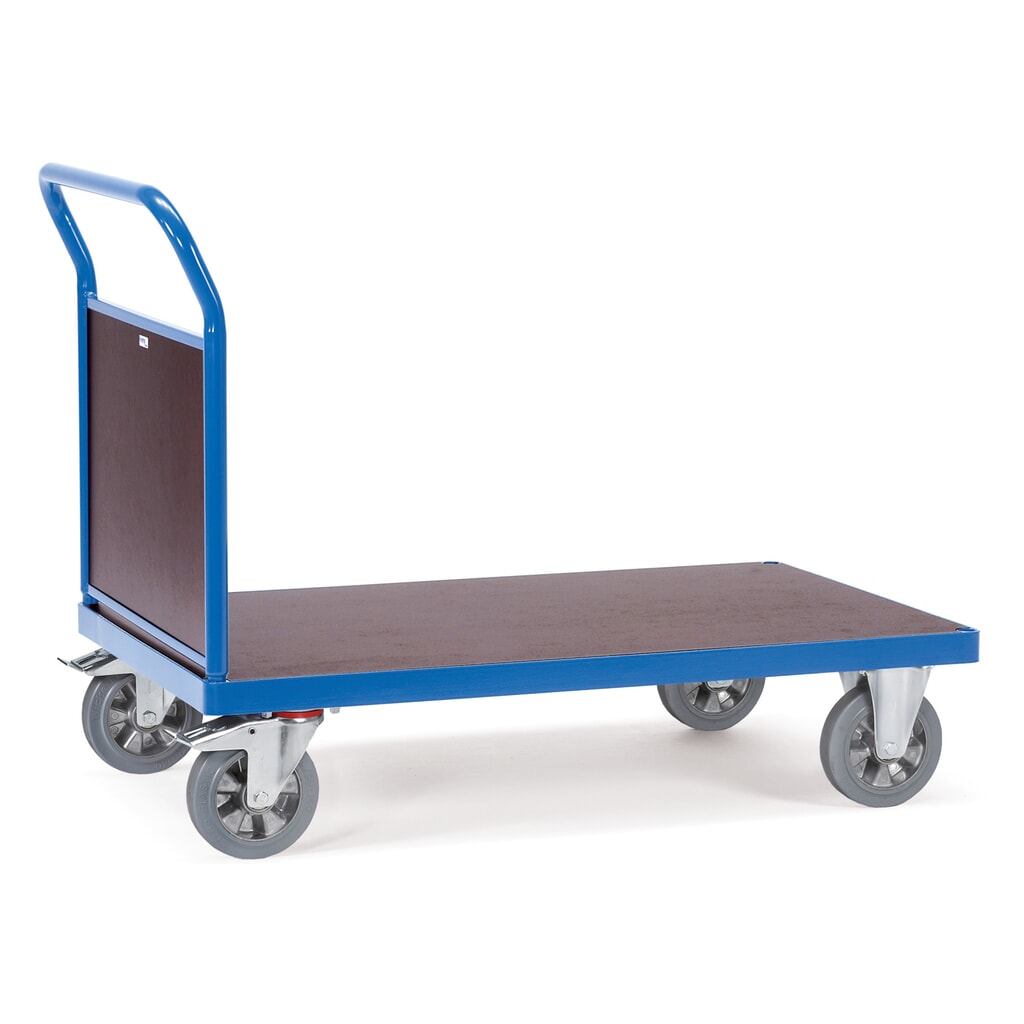 Vysokovýkonný plošinový vozík fetra®, s koncovou stenou, ložná plocha Š x H 700 x 1.000 mm Obrázok výrobku: Vysokovýkonný plošinový vozík fetra®, s koncovou stenou, ložná plocha Š x H 700 x 1.000 mm