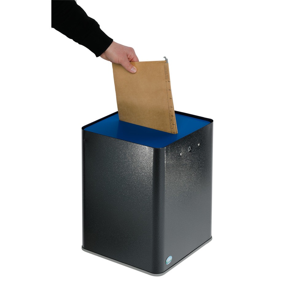 Číslo obrázka výrobku 3: VAR ® zberný kôš na papier P40, v súlade s nariadením GDPR, antická strieborná a modrá