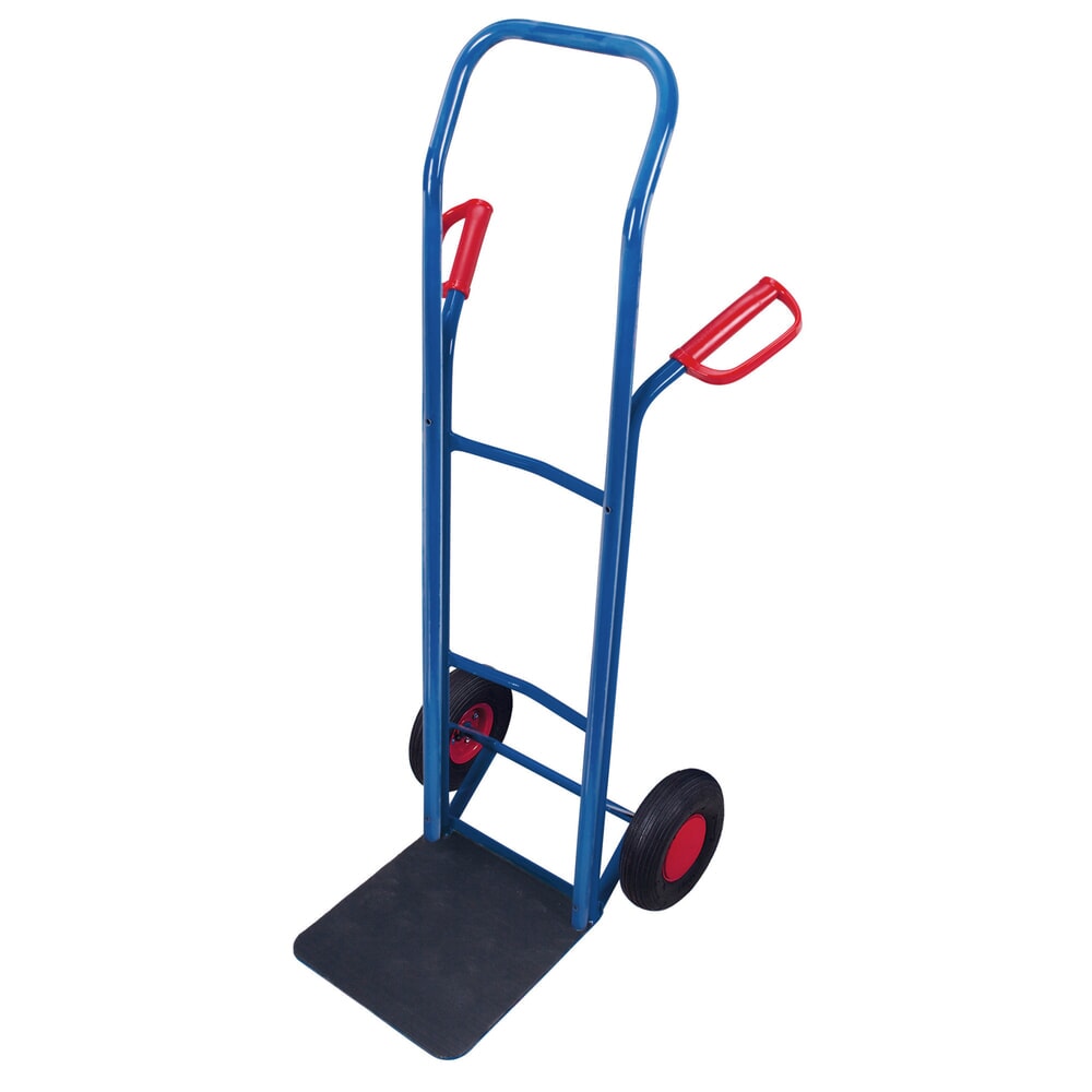 Obrázok výrobku: VARIOfit® nábytková táčka z ocele, nosnosť 250 kg, nakladacia plocha s drážkovanou gumenou podložkou, rozmery 360 x 335 mm (Š x H), vzduchové pneumatiky, enciánová modrá