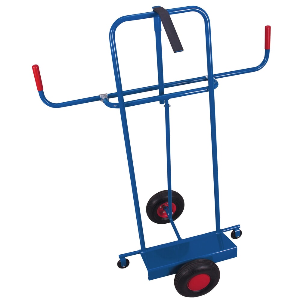 Obrázok výrobku: VARIOfit® Táčka na dosky z ocele, nosnosť 250 kg, s opornými kolesami, variabilné zaistenie dosky, nakladacia plocha Š x H 500 x 200 mm, vzduchové pneumatiky, enciánová modrá