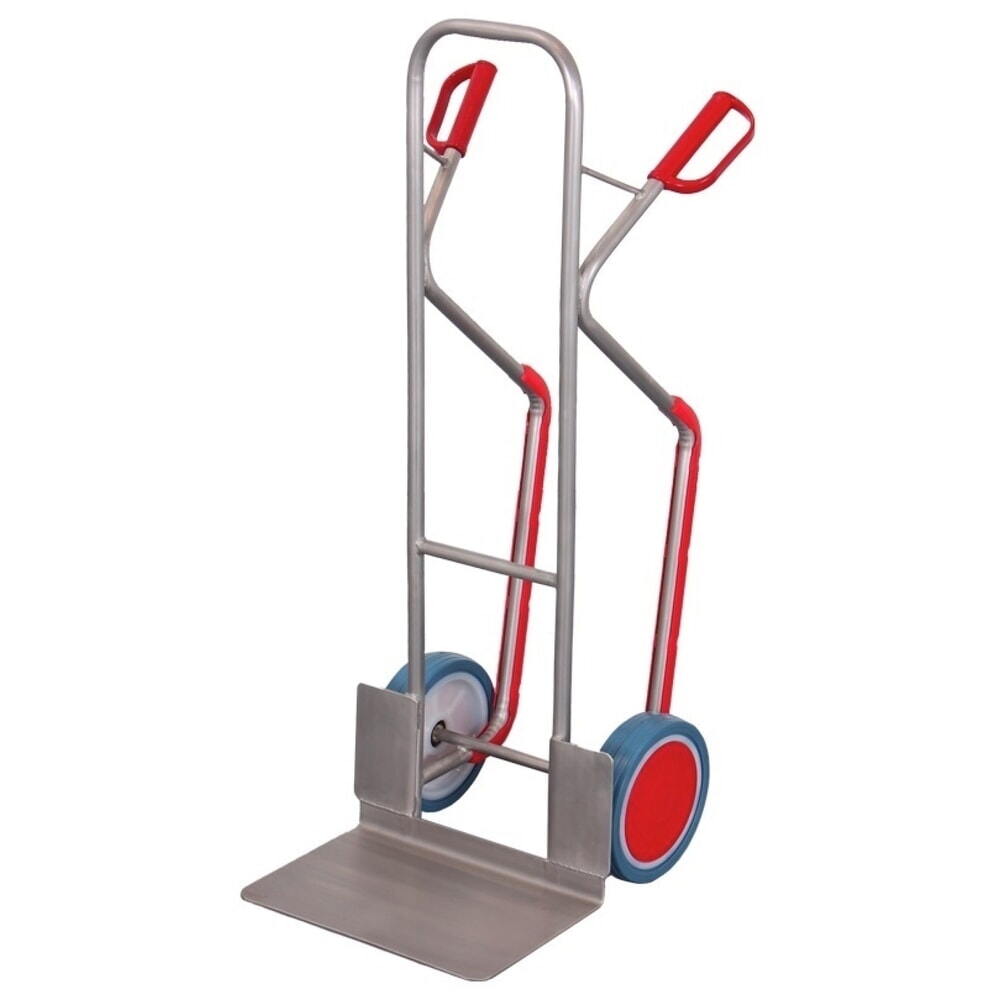 VARIOfit® Táčky z nehrdzavejúcej ocele s veľkou nakladacou plochou, š × h 480 × 300 mm, lyžiny, nosnosť 250 kg, celogumové pneumatiky Obrázok výrobku: VARIOfit® Táčky z nehrdzavejúcej ocele s veľkou nakladacou plochou, š × h 480 × 300 mm, lyžiny, nosnosť 250 kg, celogumové pneumatiky