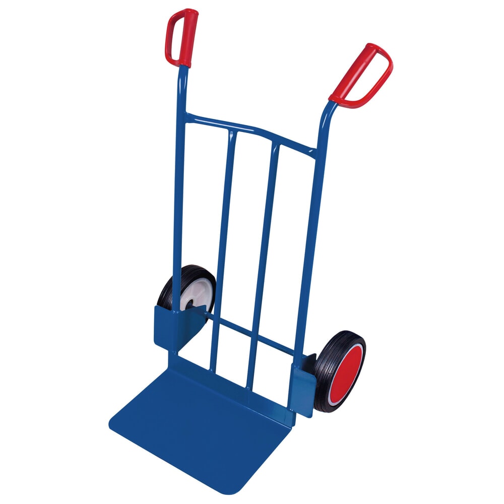 Obrázok výrobku: Táčky VARIOfit® z oceľových rúrok, nosnosť 250 kg, nakladacia plocha š × h 480 × 300 mm, v × š × h 1 110 × 690 × 600 mm, celogumové pneumatiky, enciánová modrá