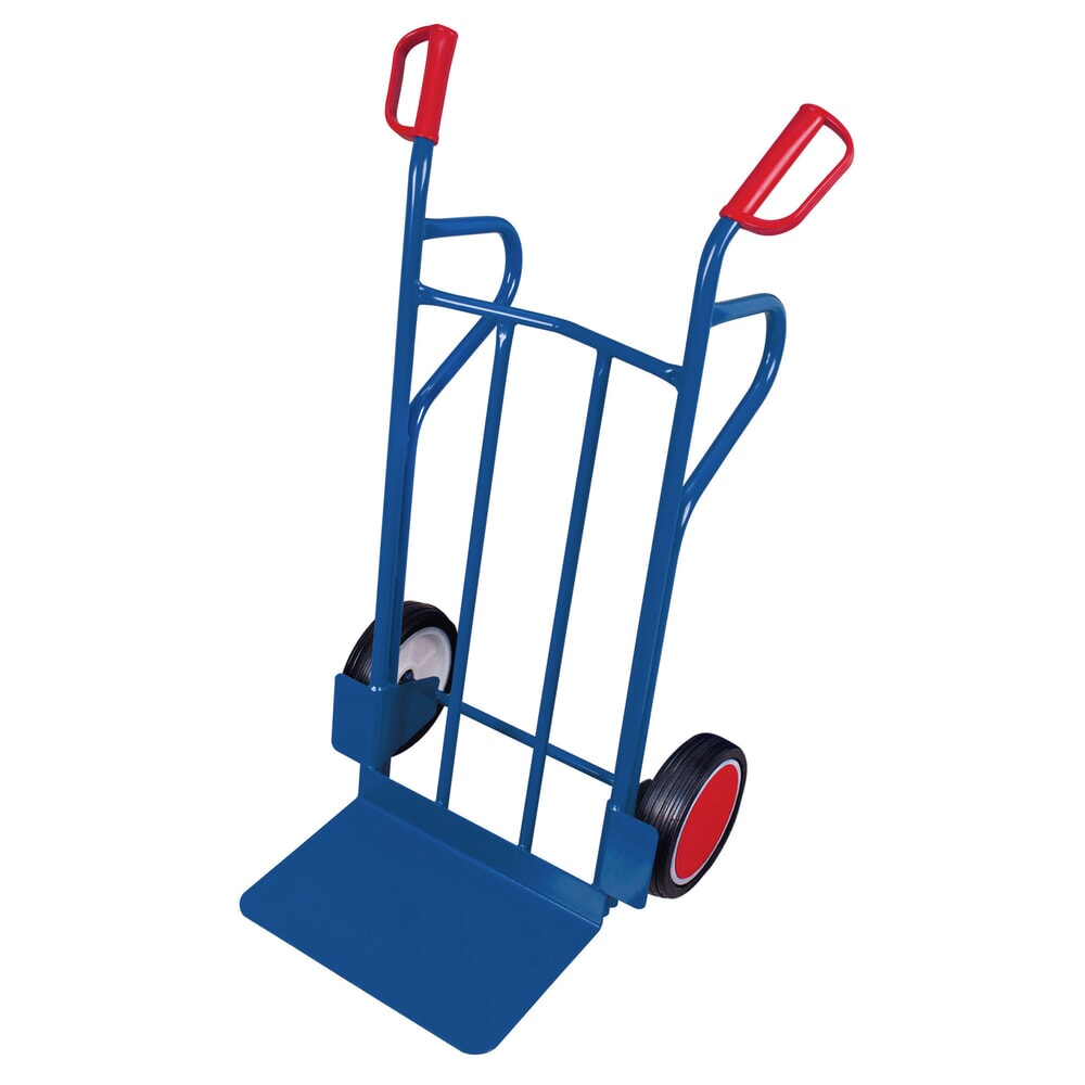 Obrázok výrobku: Táčky VARIOfit® z oceľových rúrok, nosnosť 250 kg, nakladacia plocha š × h 480 × 300 mm, v × š × h 1 200 × 690 × 710 mm, celogumové pneumatiky, enciánová modrá