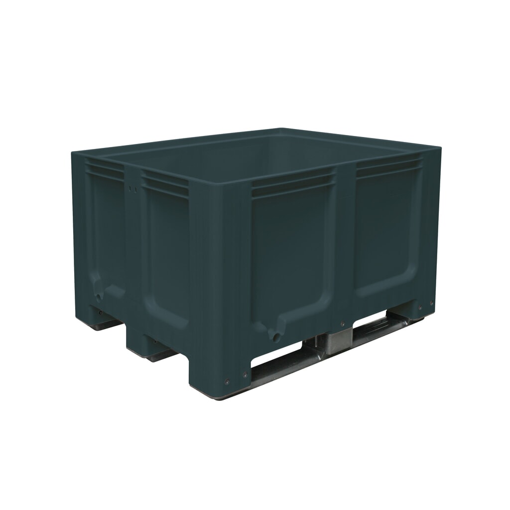 Veľký zásobník z polyetylénu, 610 l, s traverzami, antracitový Obrázok výrobku: Veľký zásobník z polyetylénu, 610 l, s traverzami, antracitový