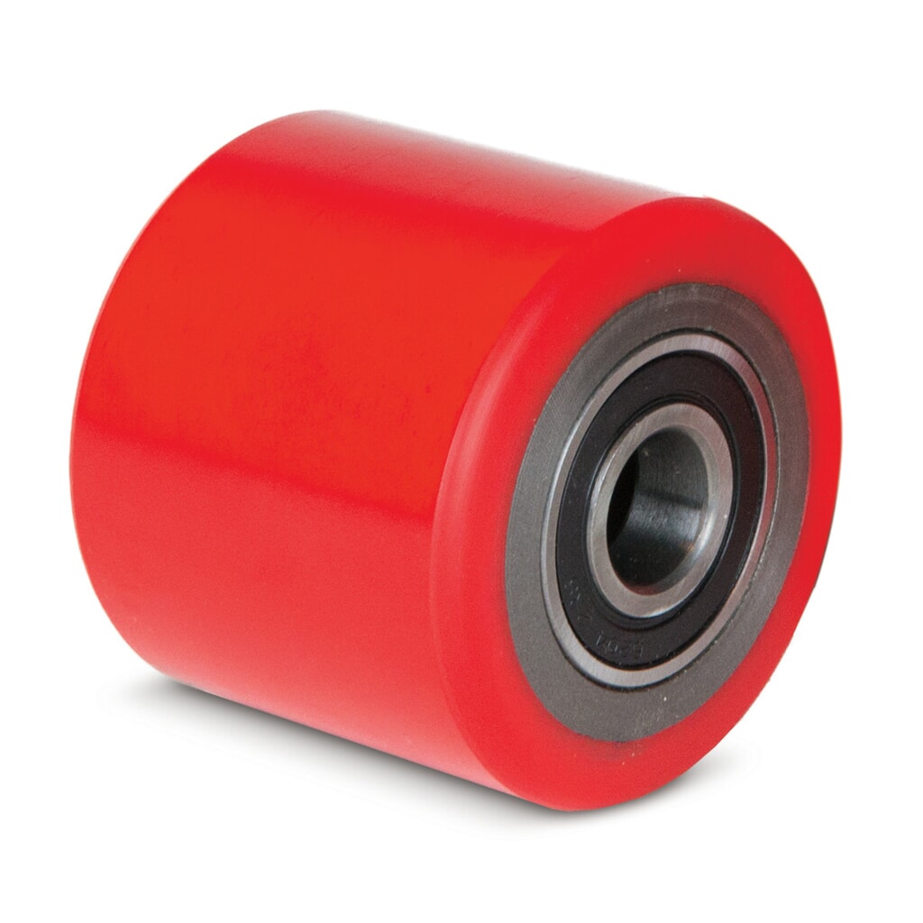 Vidlicové koliesko pre ručný paletový vozík Ameise® typ ACY20/25, BF3, BF, Delta, tandemová, PU, Ø x šírka 80 x 70 mm, červená Obrázok výrobku: Vidlicové koliesko pre ručný paletový vozík Ameise® typ ACY20/25, BF3, BF, Delta, tandemová, PU, Ø x šírka 80 x 70 mm, červená