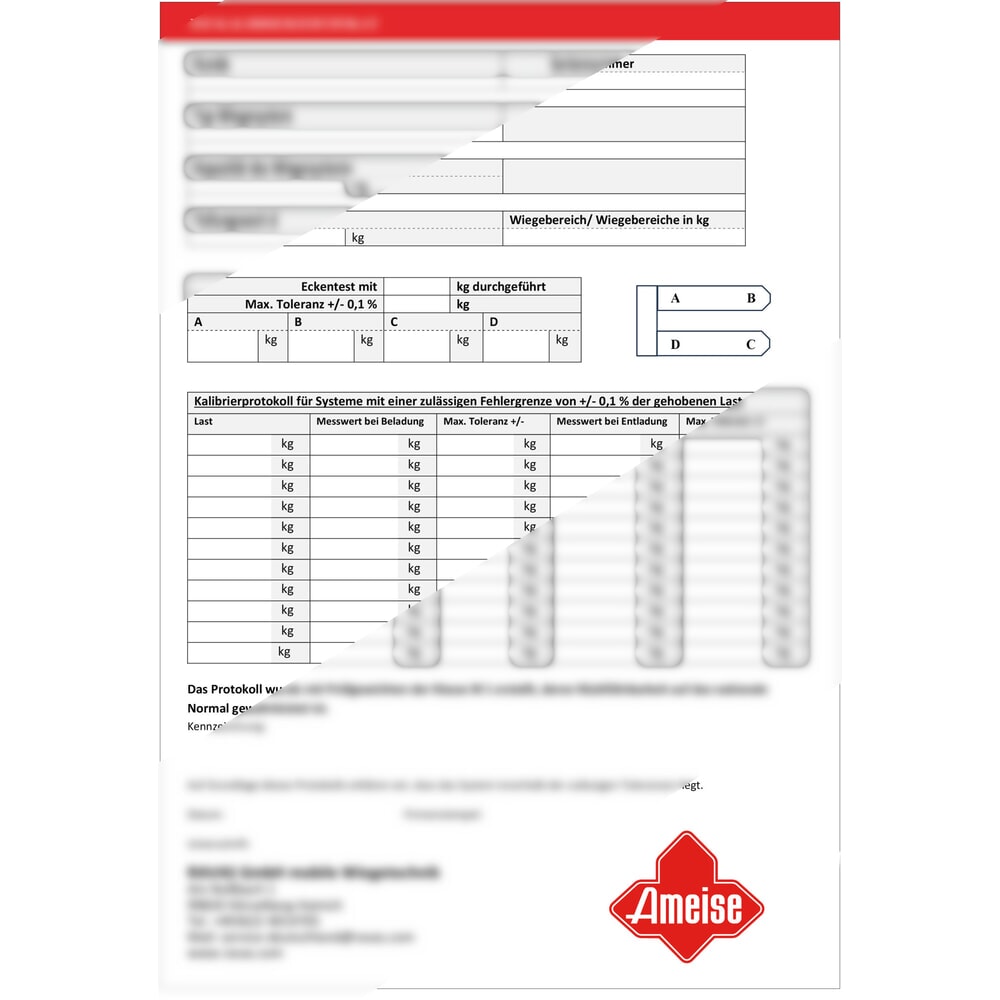 Obrázok výrobku: Voliteľná možnosť – nastavovací certifikát pre paletový vozík s váhou Ameise® PTM 2.0 Scale/Scale+/Scale s dotykovým displejom