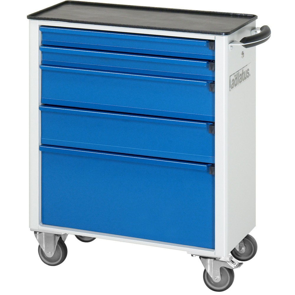 Číslo obrázka výrobku 2: Vozík na náradie RAU série 700, v × š × h 860 × 700 × 350 mm, 5 zásuv. 2 × 65, 2 × 130, 1 × 260 mm, kovová pracovná doska