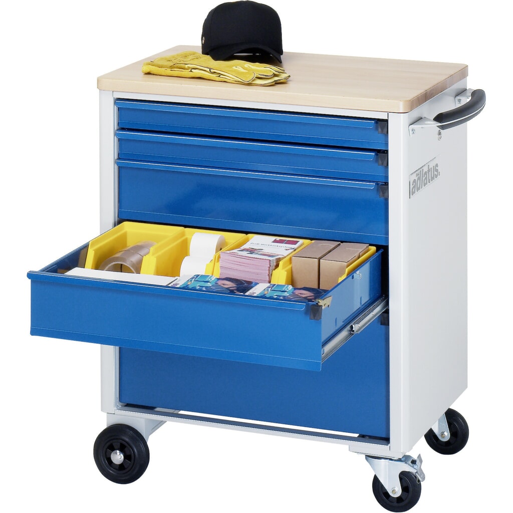 Vozík na náradie RAU série 700, v × š × h 860 × 700 × 510 mm, 5 zásuv. 2 × 65, 2 × 130, 1 × 260 mm, buková pracovná doska Obrázok výrobku: Vozík na náradie RAU série 700, v × š × h 860 × 700 × 510 mm, 5 zásuv. 2 × 65, 2 × 130, 1 × 260 mm, buková pracovná doska