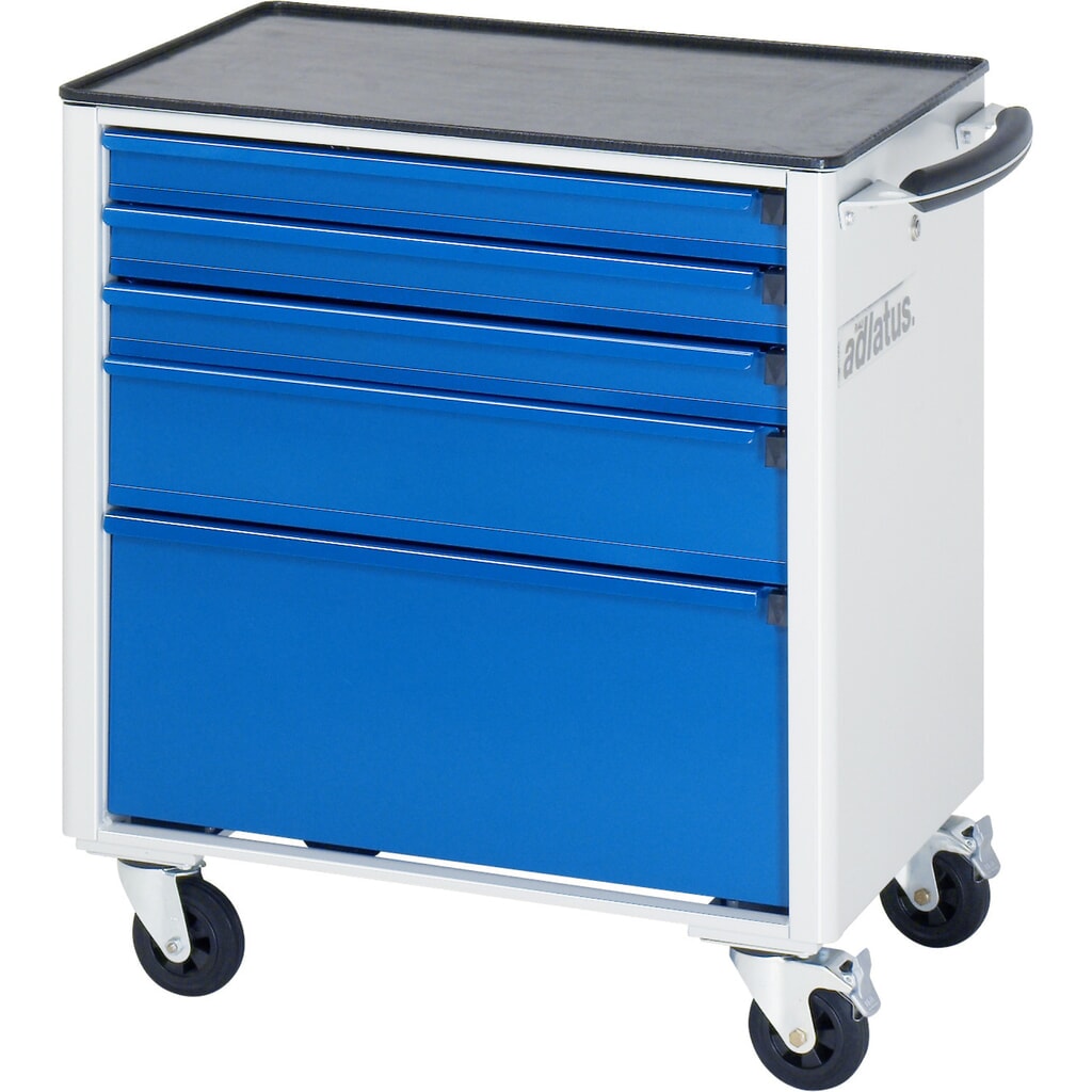 Číslo obrázka výrobku 2: Vozík na náradie RAU série 700, v × š × h 790 × 700 × 510 mm, 5 zásuv. 3 × 65, 1 × 130, 1 × 260 mm, kovová pracovná doska