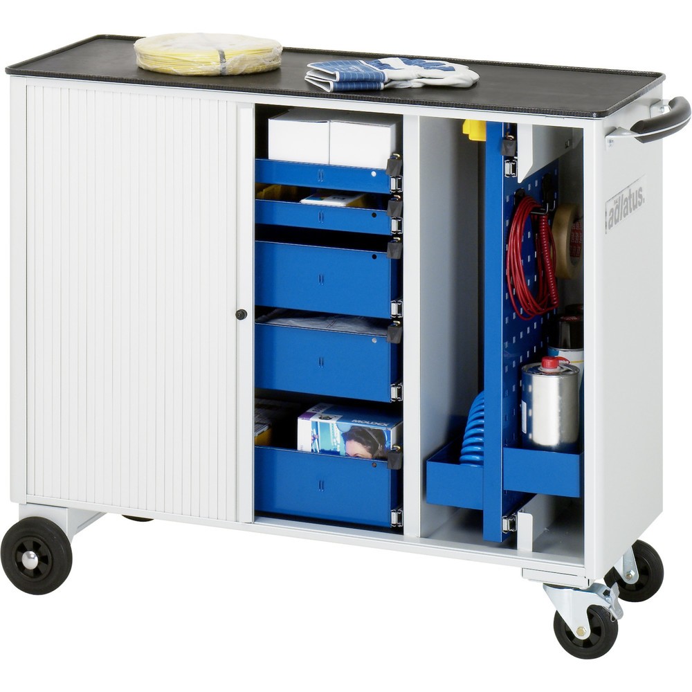 Číslo obrázka výrobku 2: Vozík na náradie vozík RAU série adlatus, v × š × h 860 × 1 025 × 400 mm, 5 zásuv. 2 × 40, 3 × 105 mm, kovová pracovná doska