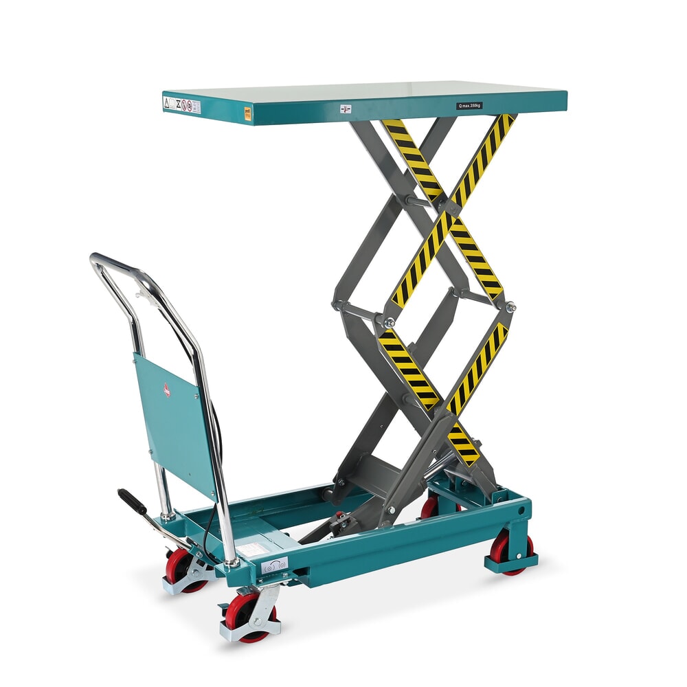 Obrázok výrobku: Dvojitý nožnicový zdvíhací stôl Ameise®, nosnosť 350 kg, 910 x 500 mm
